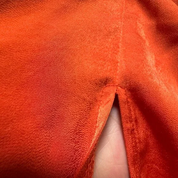 LuLumari Side Slit Skirt Small Burnt Orange RushedSide - Picture 8 of 11